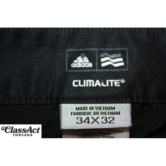 Adidas Golf ClimaLite Black Straight Poly Flat Front Tech Golf Pants Mens 34X31 - Picture 3 of 10